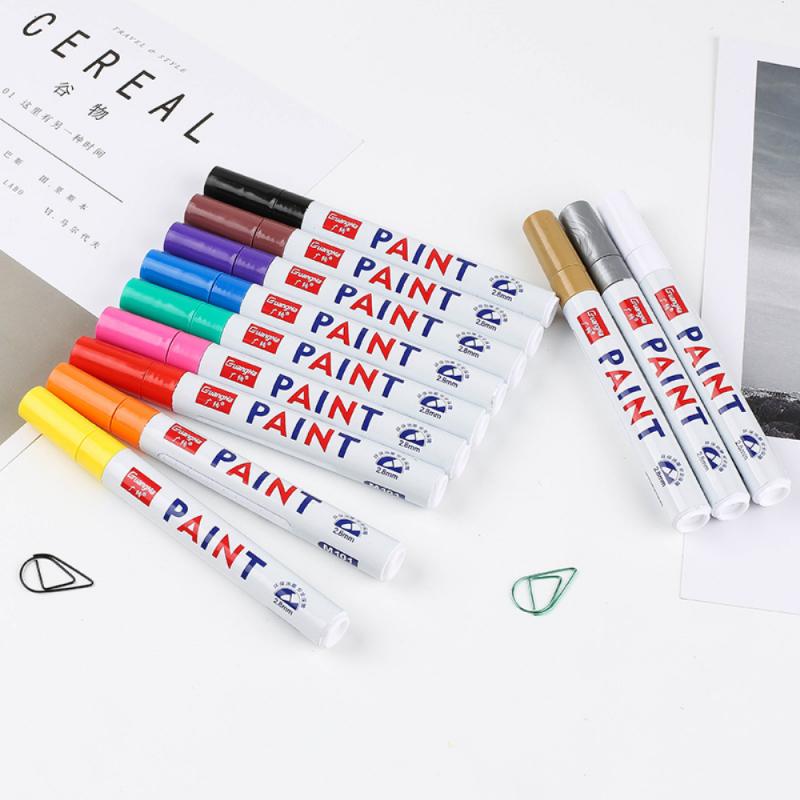 1pc Colorful car Paint pen Tyre Tire Tread CD Metal Paint Marker pen Waterproof Permanent DIY Art Painting Marker Pen