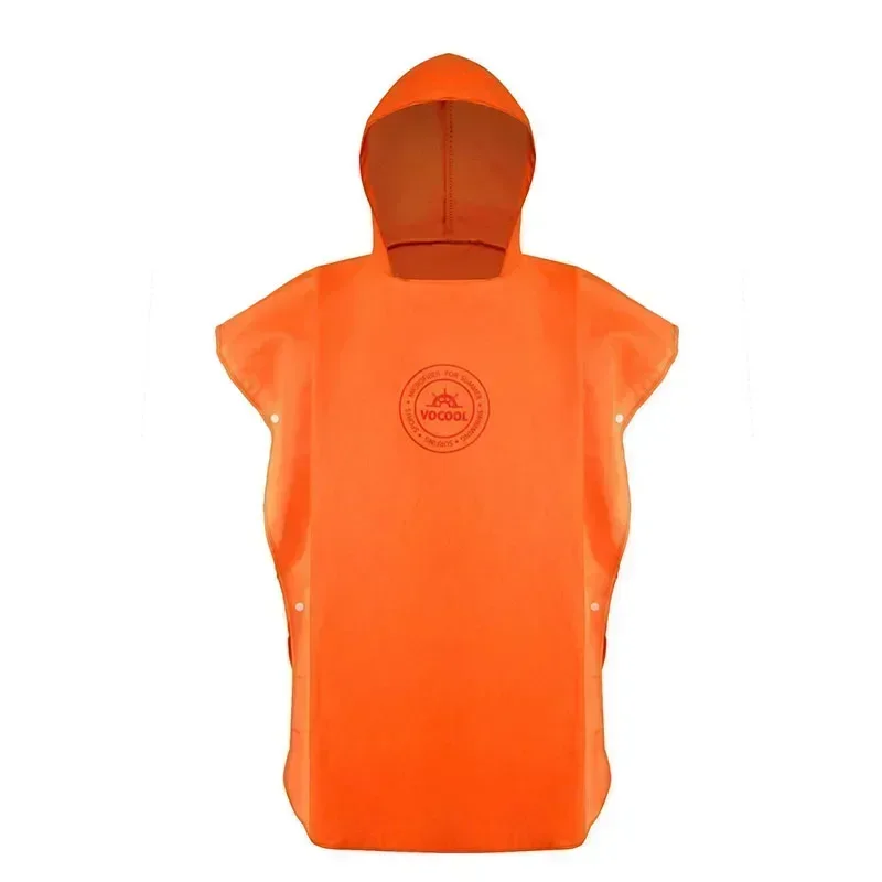 Mikrofaser-Schwimmüberzüge für Kinder, mit Kapuze, Bad, Strand, Poncho, Handtücher, Surf-Poncho, schnell trocknend, wechselnder Bademantel, Kinder-Schwimmhandtücher: XS / Orange
