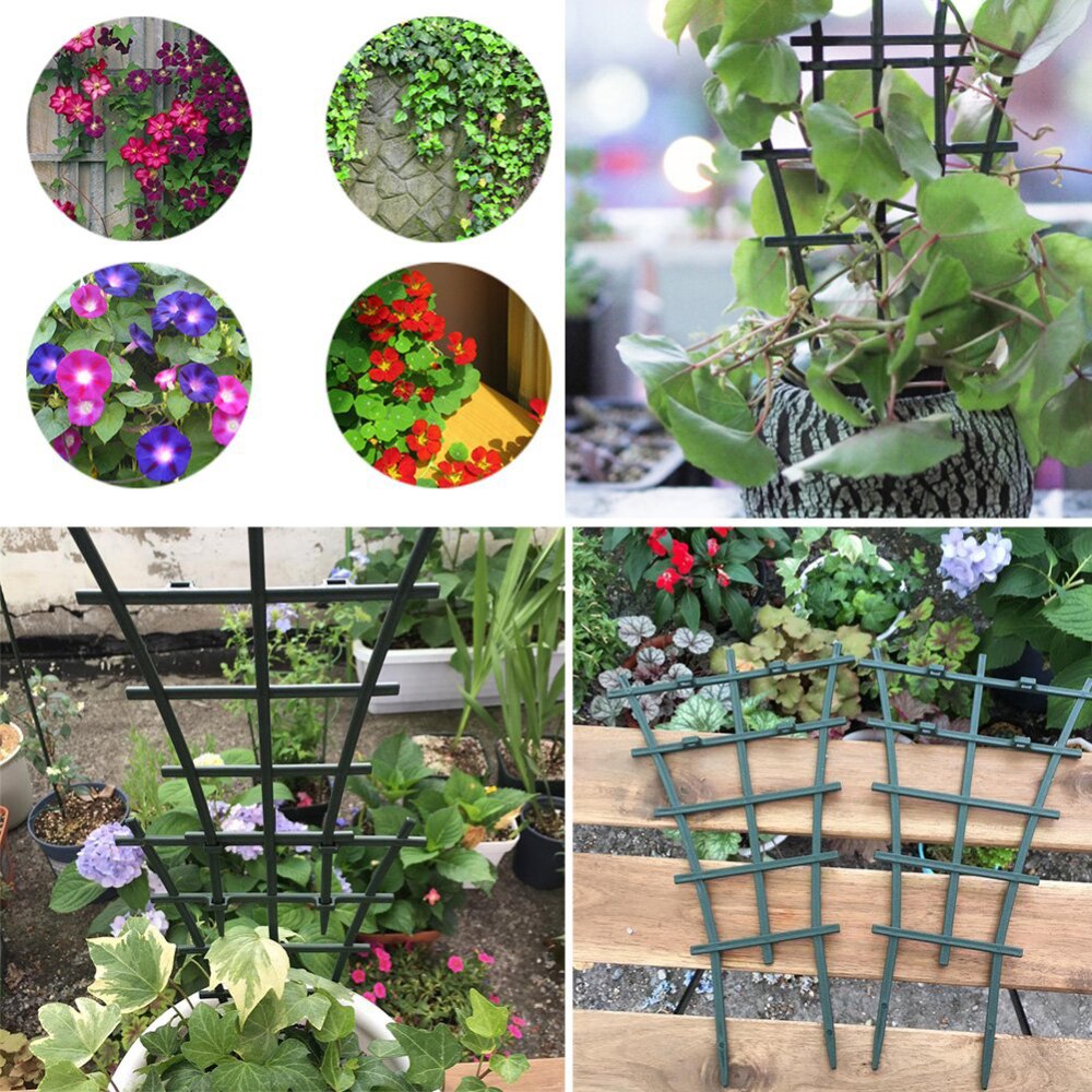 2 stk /6 stk buet diy plast plantestøtteramme pottebrakett hylle klatreblomst fast plante hage vinstokker feste
