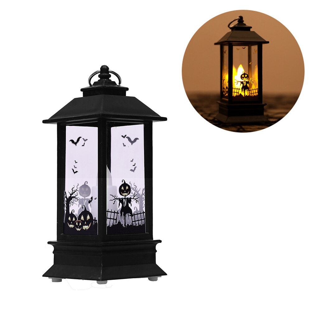 Halloween Vintage ▾ Zucca Luce Quadrato Simulato Fiamma Lampada Decorativa portato Lanterna Lanterna Appesa Rifornimenti Del Partito sbarra arredamento
