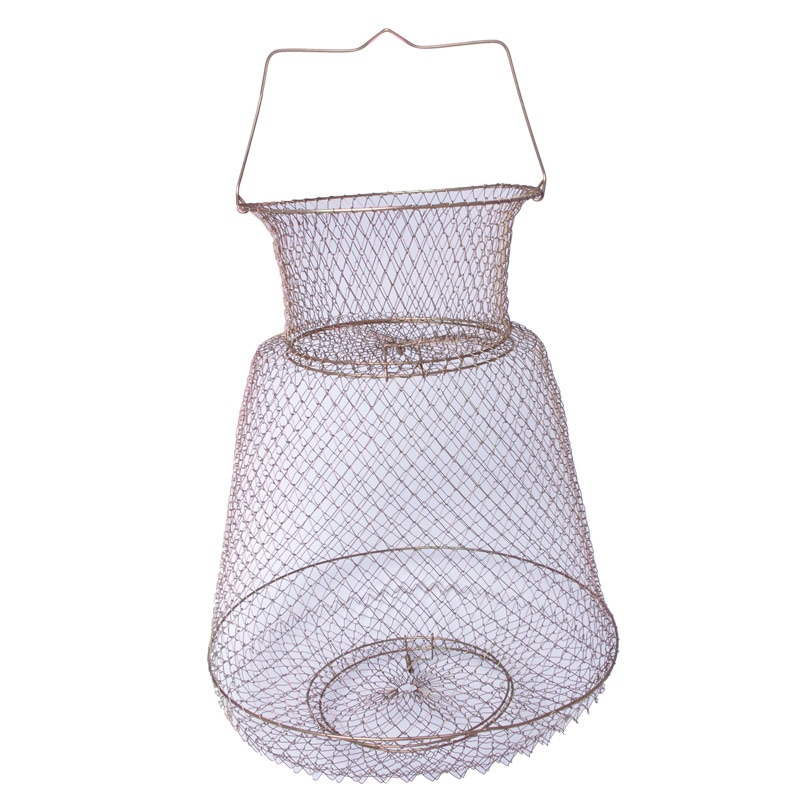 Foldable Metal Wire Fish Basket Crab Traps Baskets Shrimp Iron Small Mesh Accessory Net Fishing