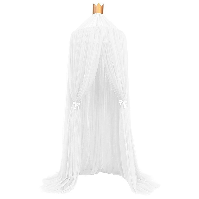Mosquitera con estrellas gratis, tienda colgante para cama de bebé, dosel de cuna, cortinas de tul para dormitorio, tienda de juegos para decoración de habitación de niños: QC0104WHITE