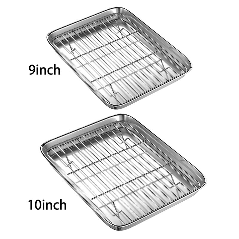 Toaster Oven Tray and Rack Set with Cooling Rack Dishwasher Safe