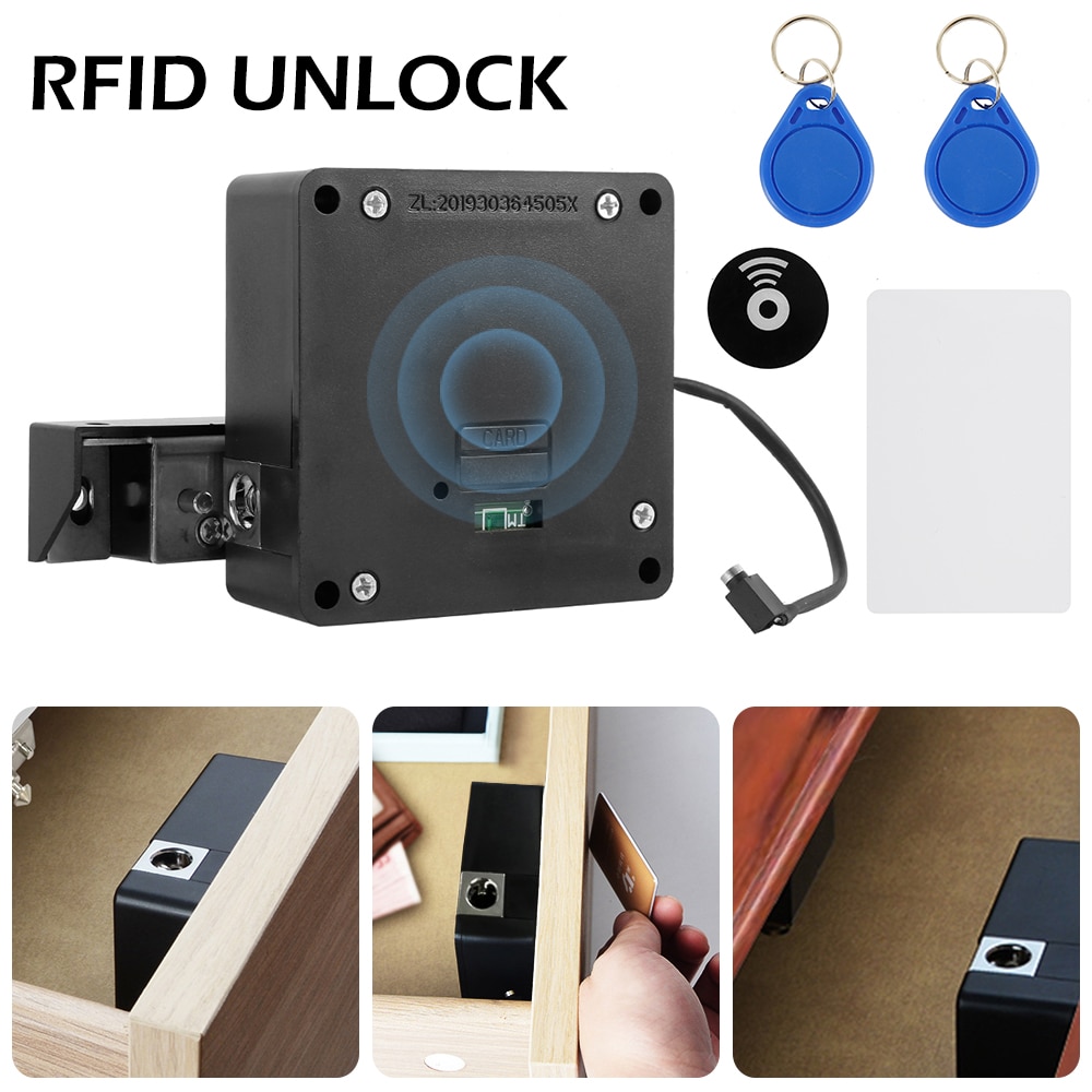 Smart Cabinet Lock 13.56MHZ IC Electronic Lock RFID Furniture Keyless Lock For Drawer Cabinet with External Power Suppy