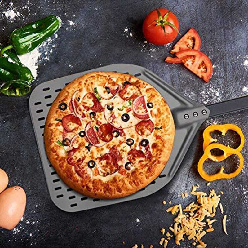 Luda 14 Inch Aluminium Pizza Schop Schil Met Lange Handvat Gebak Gereedschap Accessoires Pizza Spatel Cake Bakken Turner