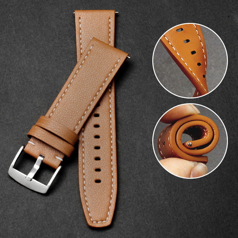 Lærrem til apple watch series 9 8 7 band 45mm 41mm se 6 5 4 44mm 40mm 3 42mm 38mm rem iwatch ultra 2 1 49mm armbånd