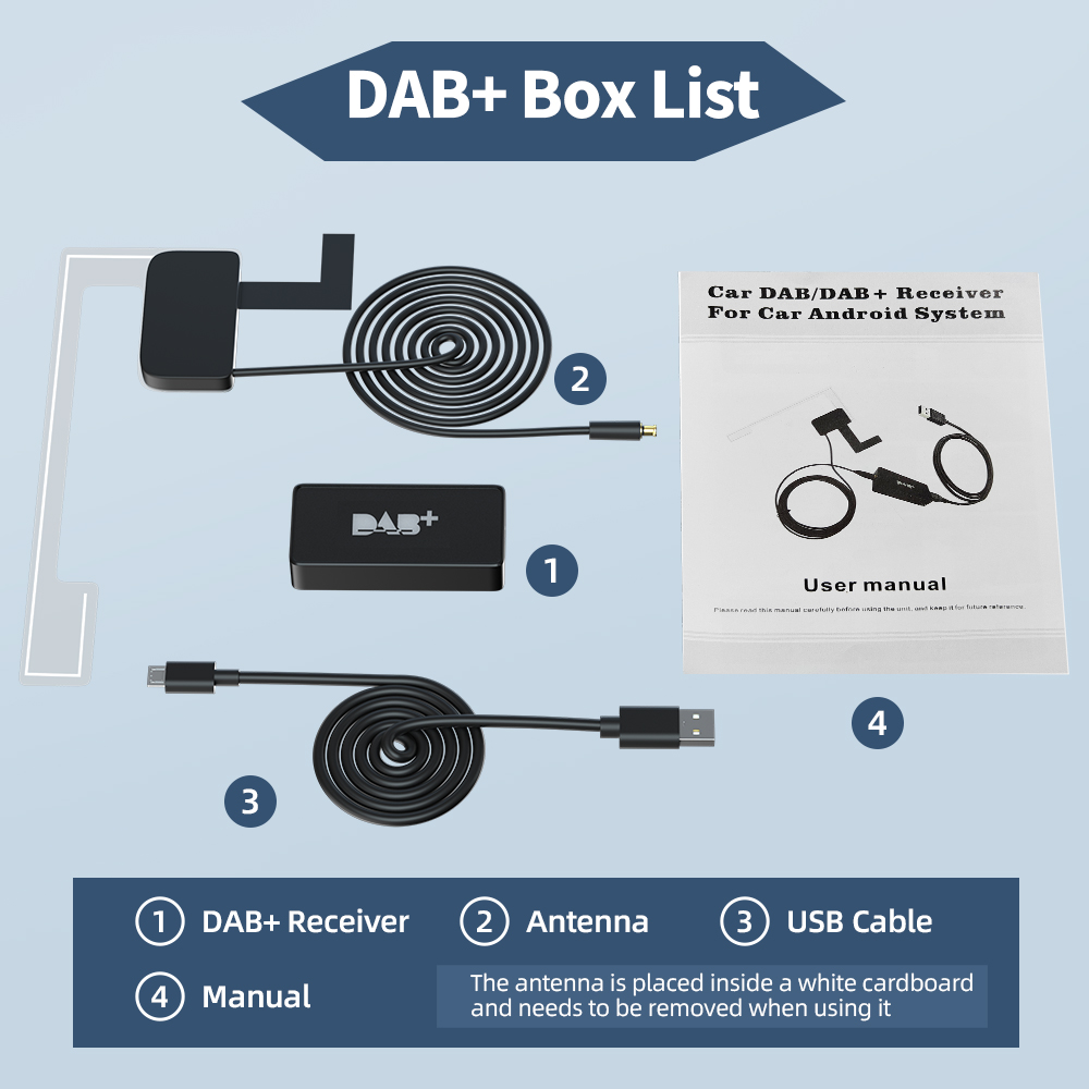 Grandnavi Auto DAB+ Digitale Radiobox DAB+ Ontvanger Antenne Antenne USB-interface Draagbaar voor Android Autoradio Stereo