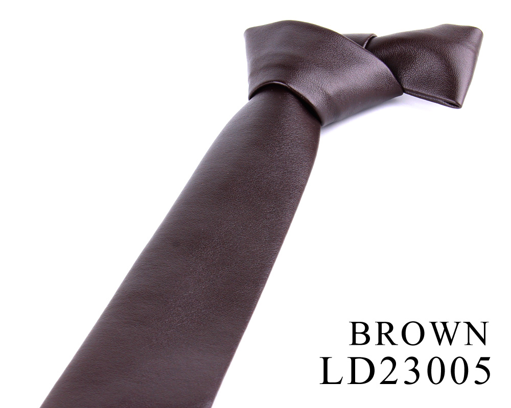 Cravates en cuir PU pour hommes, solide, à la , pour mariage, costume d&#39;affaires,: LD23005