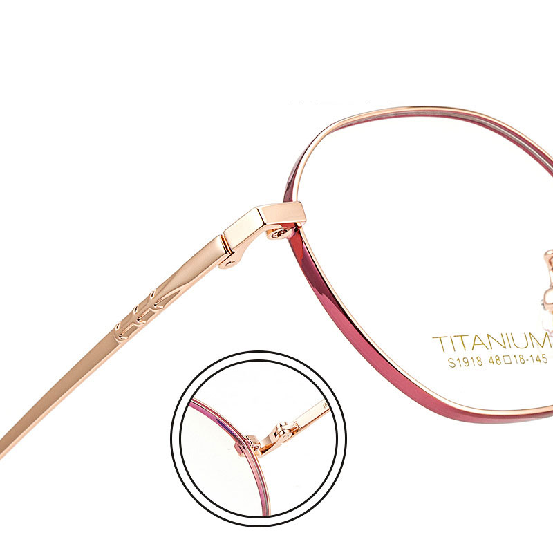 Pure Titanium Glasses Frame For Women Style with Spring Hinges Full Rim Optical Eyewear Ultralight Myopia