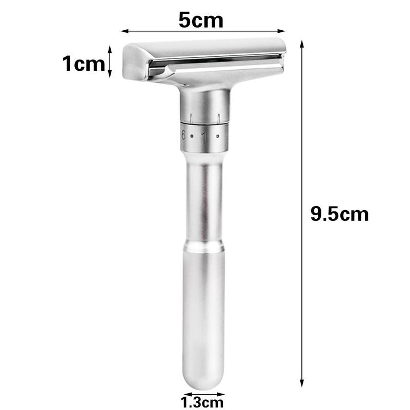 Adjustable Double Edge Classic Safety Razor Man Shaving Razor Shaving Mild to Aggressive 1-6 File Hair Removal Shaver