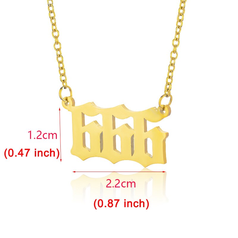 Angel Nummer Kettingen Voor Vrouwen 111 222 333 555 666 777 888 999 444 Devil Ketting Rvs Hanger Mannen bff Goth Sieraden