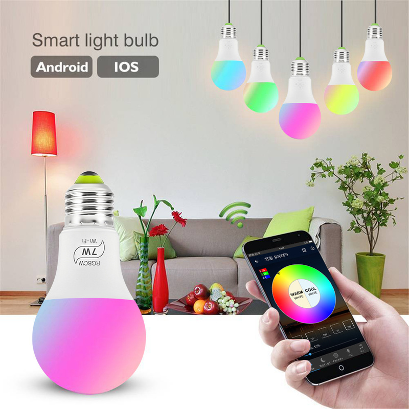 RGBW Smart WIFI Led Lamp 7/9 W E27 E26 Smart Home Bluetooth Lamp Kleur Compatibel met Alexa google Thuis