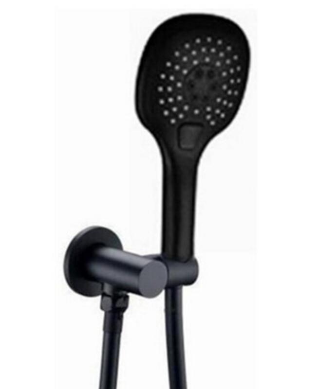 Black Brass Bath Hand Held Shower Head Adjust Brass Shower Holder Water Saving Copper Handheld Sprayer THKO: round shower set
