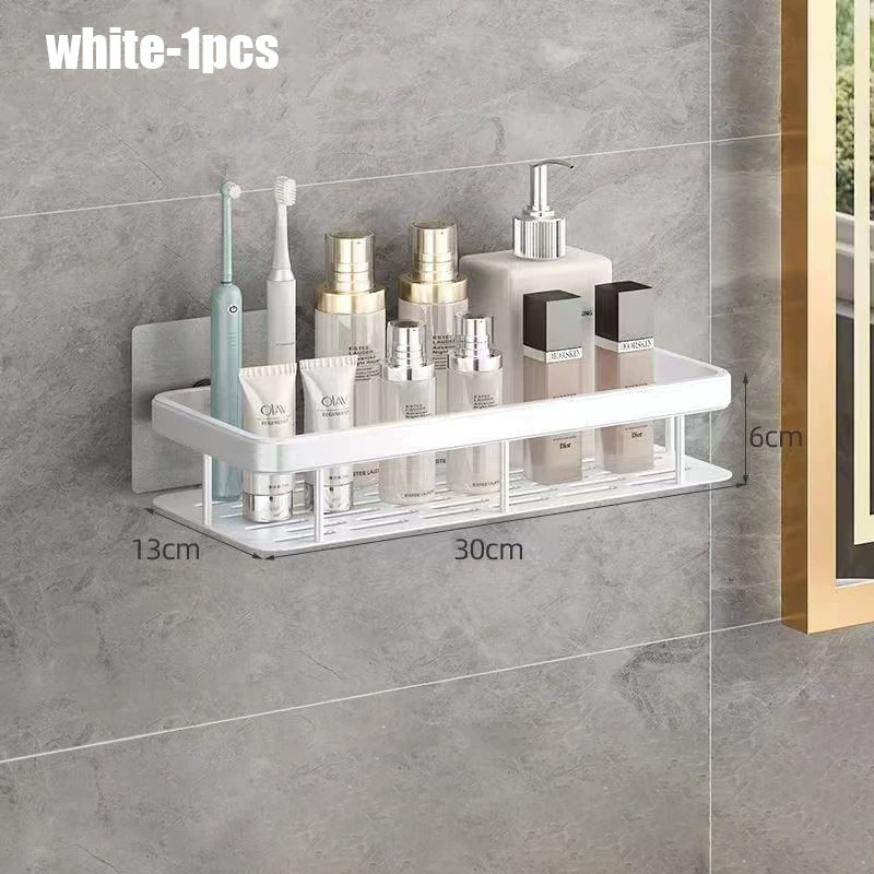 1-3pcs Bathroom Shelf Kitchen Storage Organizer Aluminum Alloy Shampoo Rack Shower Shelf Bathroom Accessories No Drill Shelf: Burgundy