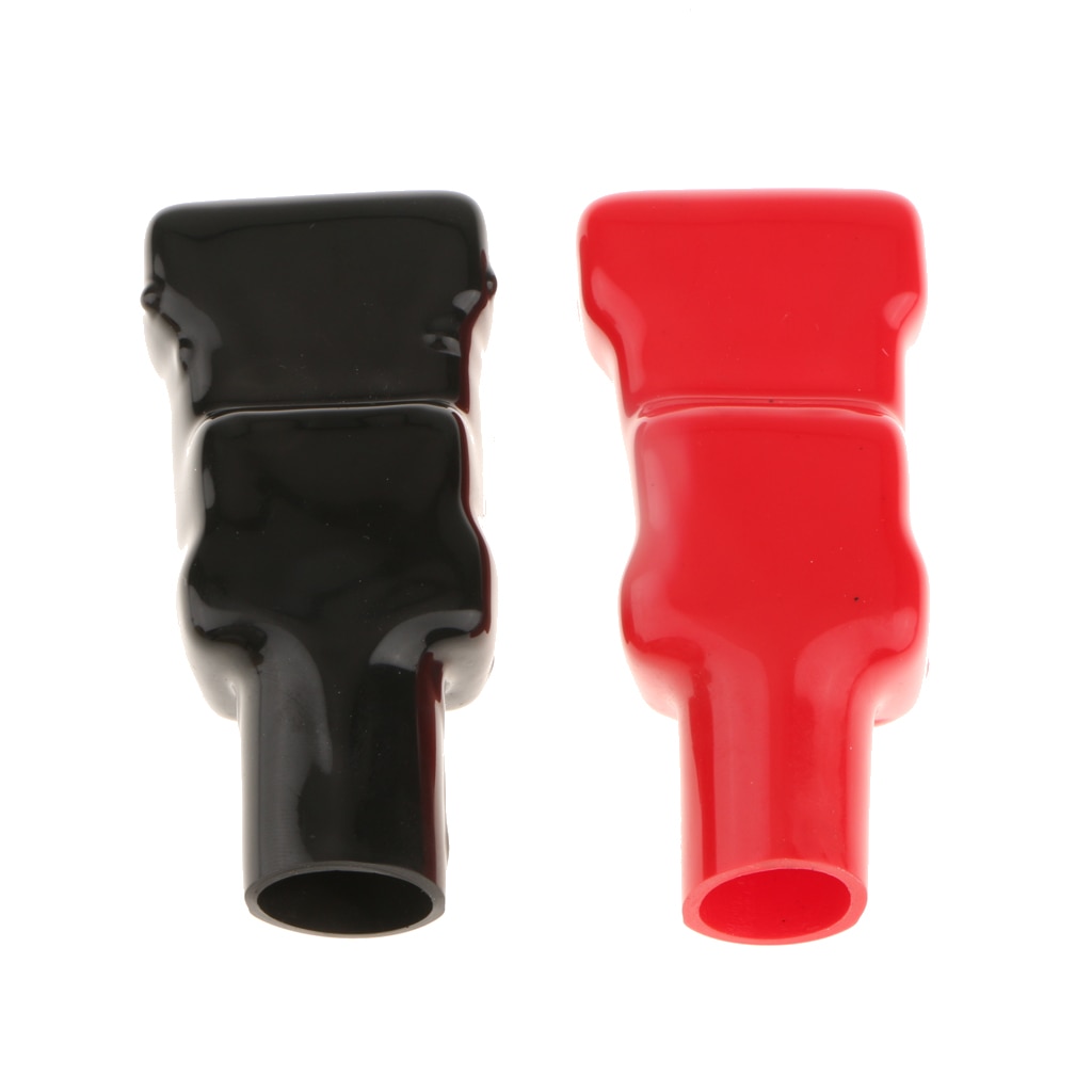 2 Pcs Battery Terminal Covers and Boots Flexible Soft Plastic Red &amp; Black Positive and Negative for Vehicle