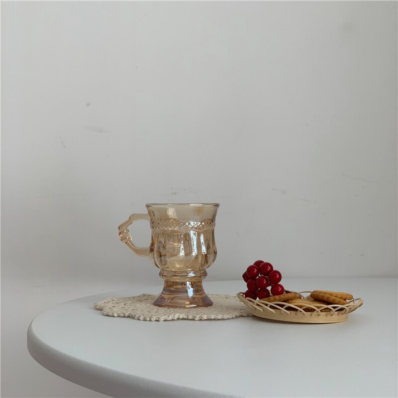 Präglad kaffeglaskopp mugg drinkware hemdekorationer