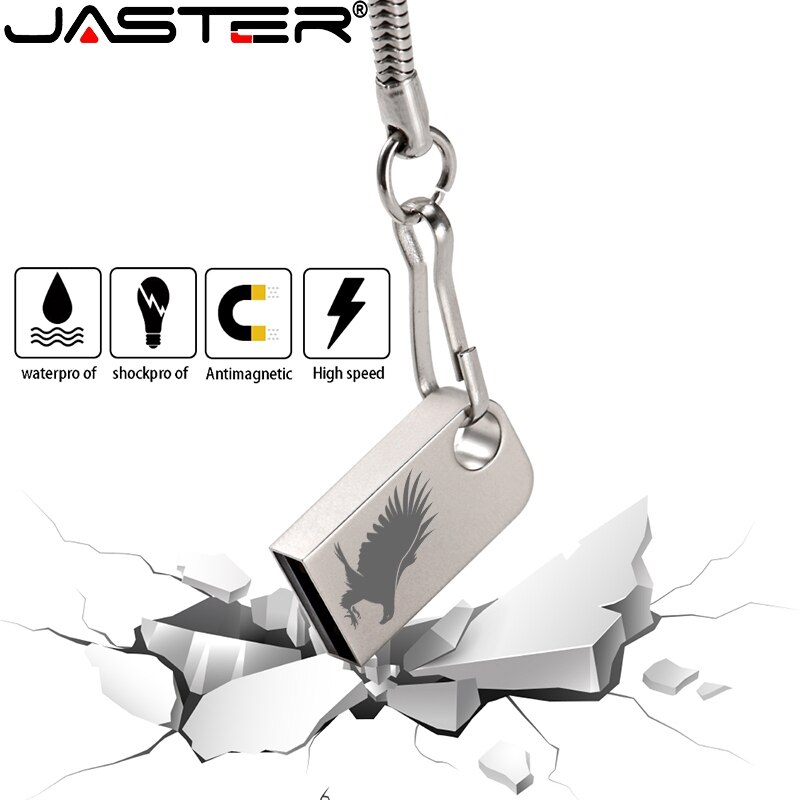 JASTER USB 2.0 metal belt chain gold silver black pen drive 4GB 8GB 16GB 32GB 64GB 128GB USB flash drive (over 10PCS free LOGO)