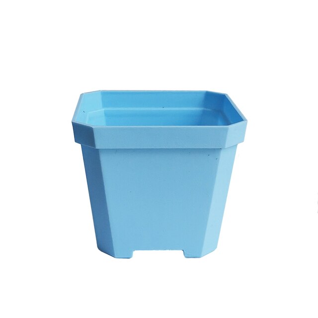 14 Pcs Plastic Dikker Vierkante Bloempotten Home Tuin Kantoor Vetplant Pot Snoep Kleur Kas Kwekerij Potten 10Cm * 10Cm: Blauw