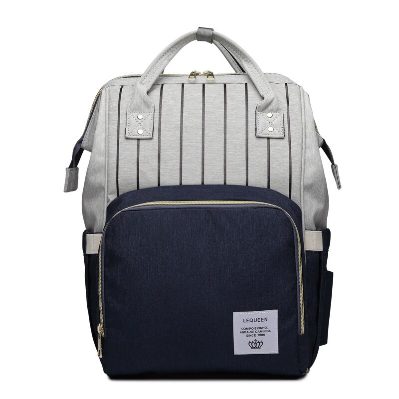 LEQUEEN Large Capacity Nappy Bag Maternidade Nursing Bag Summer Striped Colorful Diaper Bag for Baby Diaper Mummy Backpack: Blue