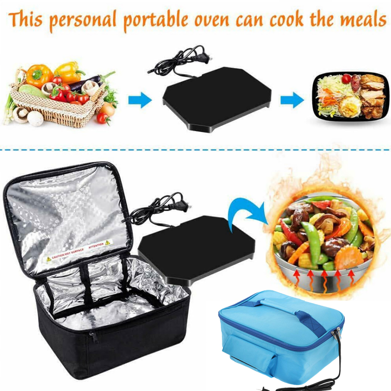 Fiambrera portátil para el coche con calefacción para mantener fresco, paquete de calefacción para el almuerzo, horno eléctrico para microondas, comida , Picnic, Camping, bolsa de cena