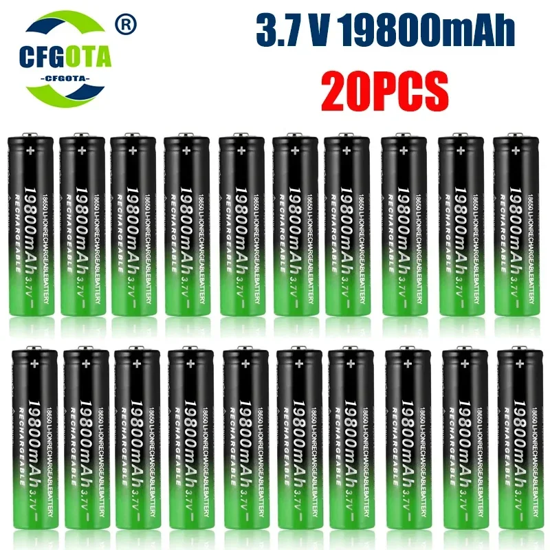 18650 Akku 19800 mAh wiederaufladbarer Akku 3,7 V Kapazität Li-Ionen-Akku für Taschenlampe: Orange