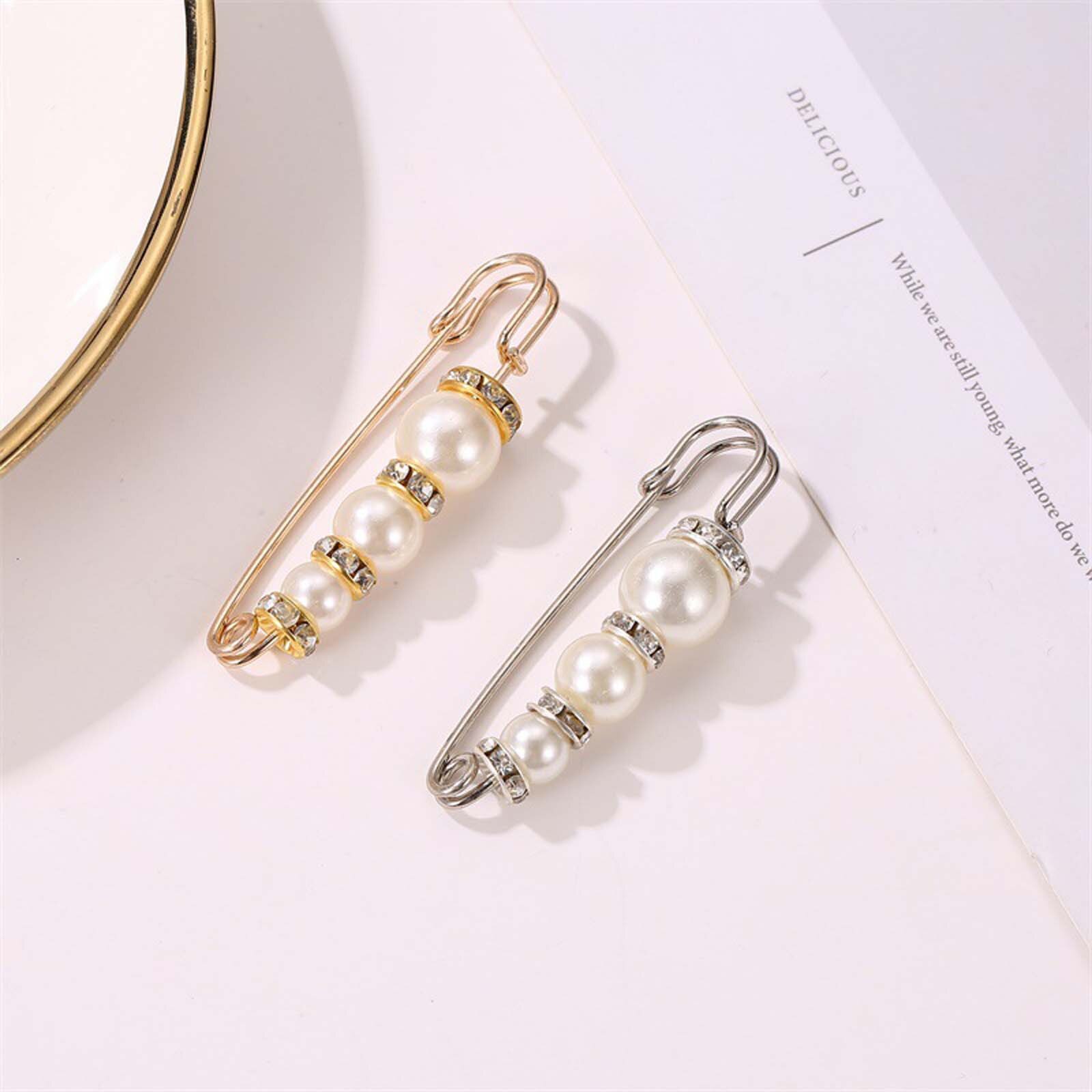 30 # Verstelbare Parel Broche Temperament Diamanten Broche Gesp Taille Veranderen Size Pin Pincushions Kleding Pins Accessoires