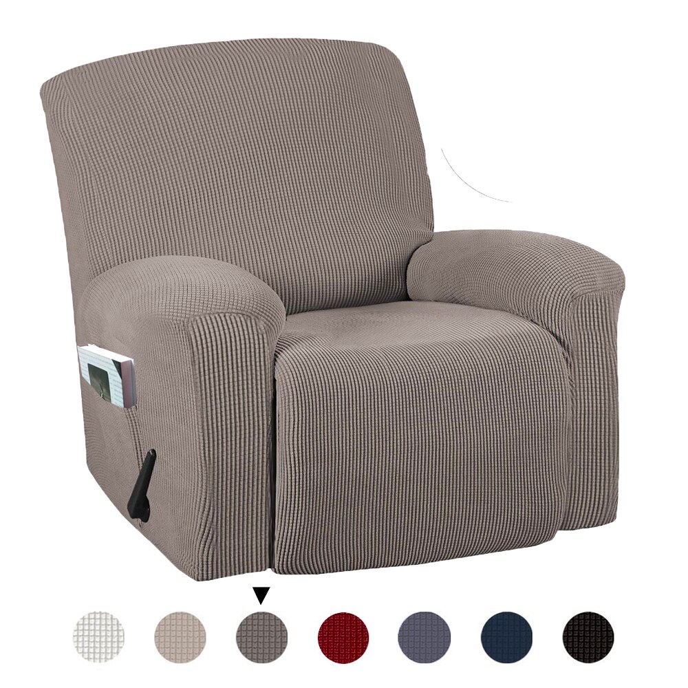 1- -delads stretch fåtölj slitstarka mjuka högstretch jacquard soffa möbelöverdrag form passform stretch snygg fåtölj: Taupe