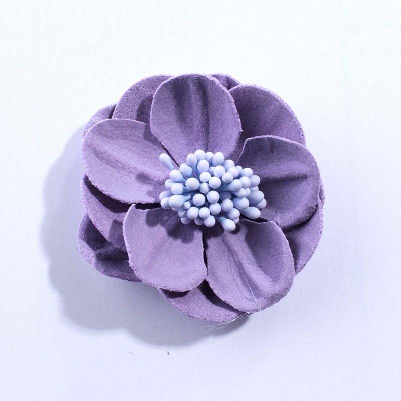 10 pièces 5 CM solide artificielle feutre fleurs pour cheveux accessoires avec étamine bandeau vêtements accessoires U choisir les couleurs: Lavender