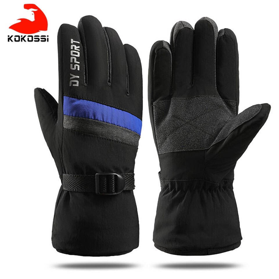 Kokossi Ski Handschoenen Mannen En Vrouwen Winter Warme Handschoenen Waterdichte Snowboard Handschoenen Motorrijden Ski Sneeuw Windstopper Handschoen: Type A--Blue