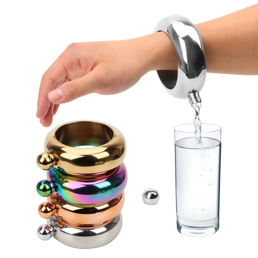 3.5 oz armbanden heupfles drinkgerei accessoires voor whisky wodka alcohol armband wijnfles ronde chique heupfles