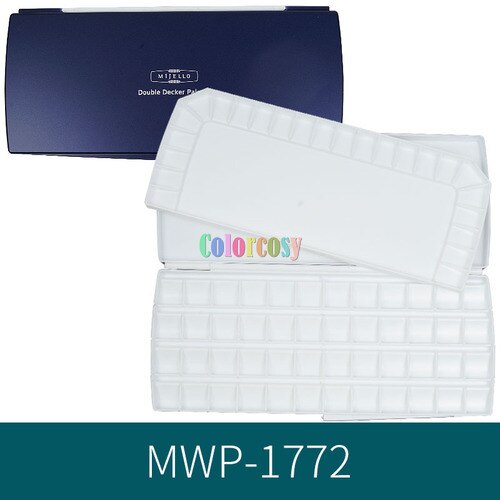 Mijello-paleta de acuarela de fusión hermética, a prueba de fugas, de plástico plegable, grande: 72 grid MWP-1772