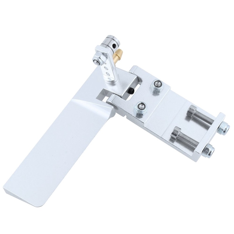 Aluminium lang rc båt ror med vannoppsamler absorberende styring for elektrisk gass fjernkontroll modell deler cnc: Sølv 75mm