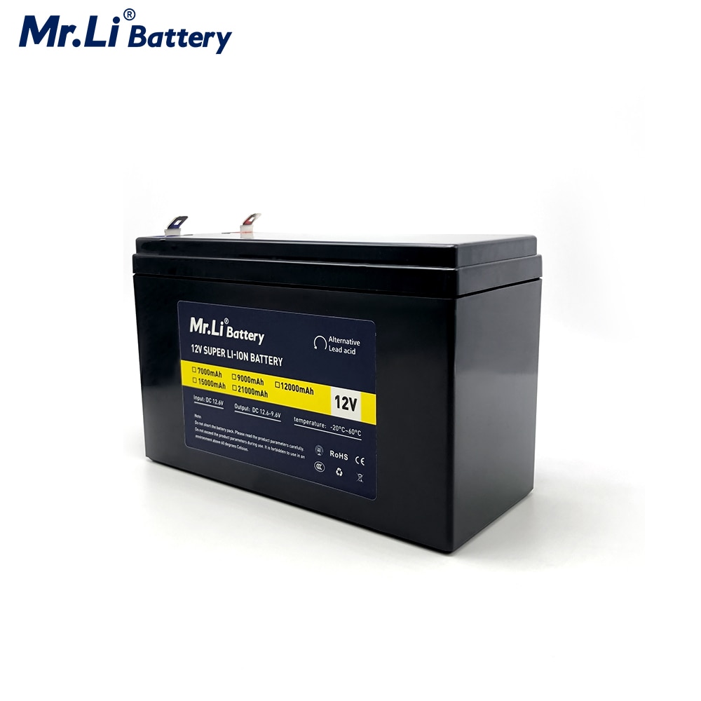 Batería de iones de litio recargable Mr.Li, 12V, 7Ah, 12V, 9Ah, 12Ah, 15Ah, 12V, 21Ah, paquete de baterías de almacenamiento de energía para arranque de bote