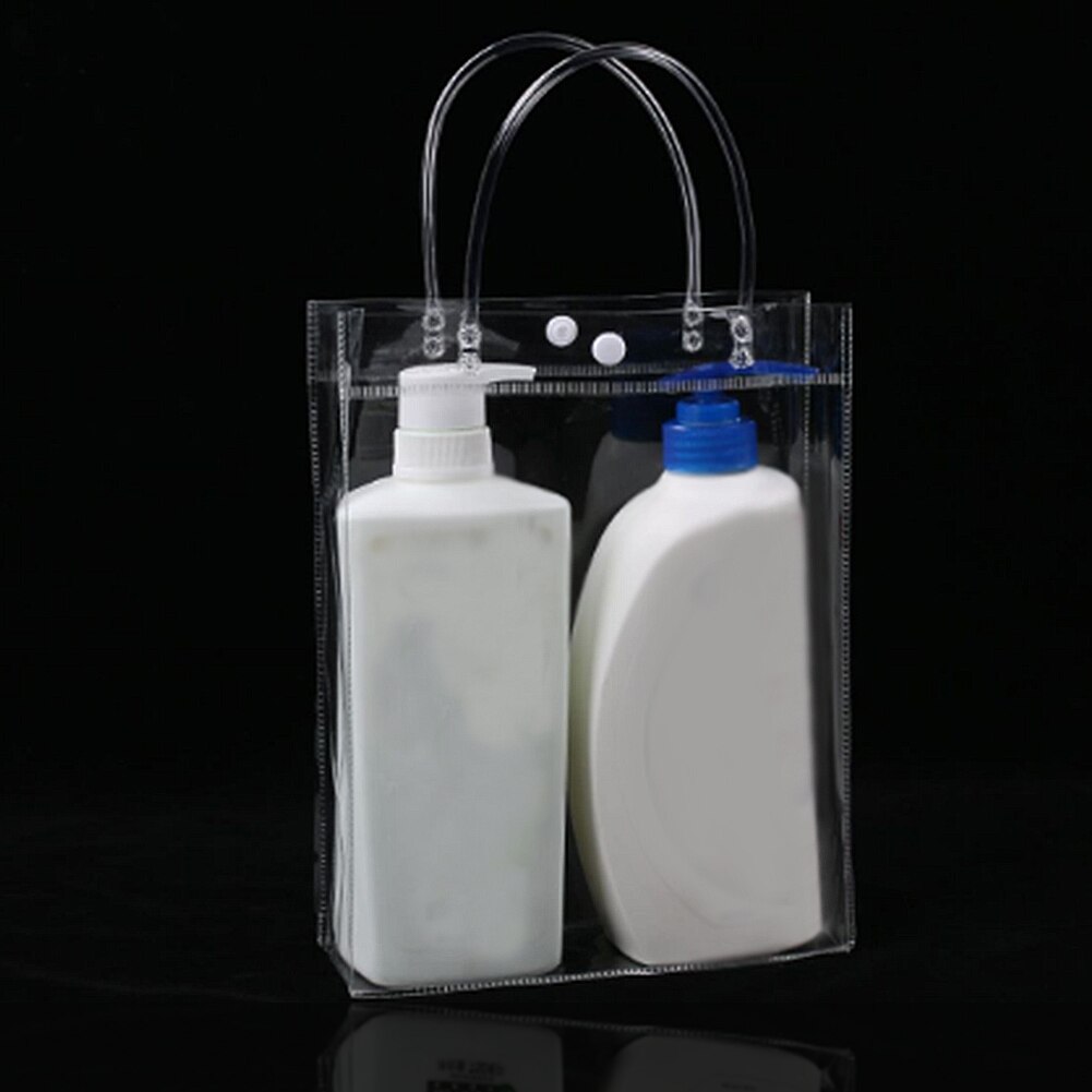 1 ud. Bolsas de mano transparentes DIY bolsa de compra transparente de PVC con cerrojo bolso Casual bolsas de almacenamiento de bolsas de de 5 tamaños