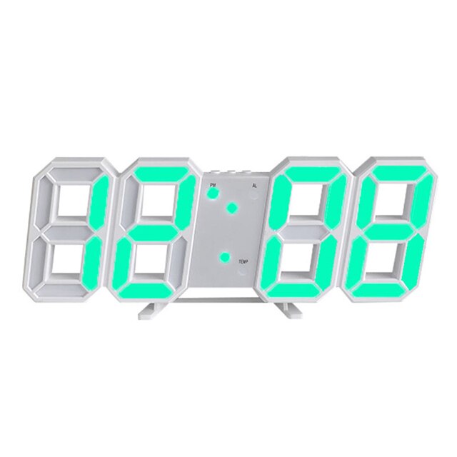 3D Digital Clock Simple and LED USB Electronic Clock Digital Clocks Wall Clocks Hanging Watch Snooze Table Clocks: Green