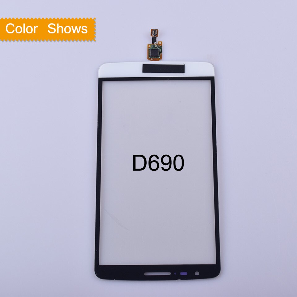 Touchscreen  d690 voor lg  g3 stylus  d690n d690 touchscreen digitizer sensor glazen lens paneel zwart wit goud vervangende onderdelen: Wit geen cadeau