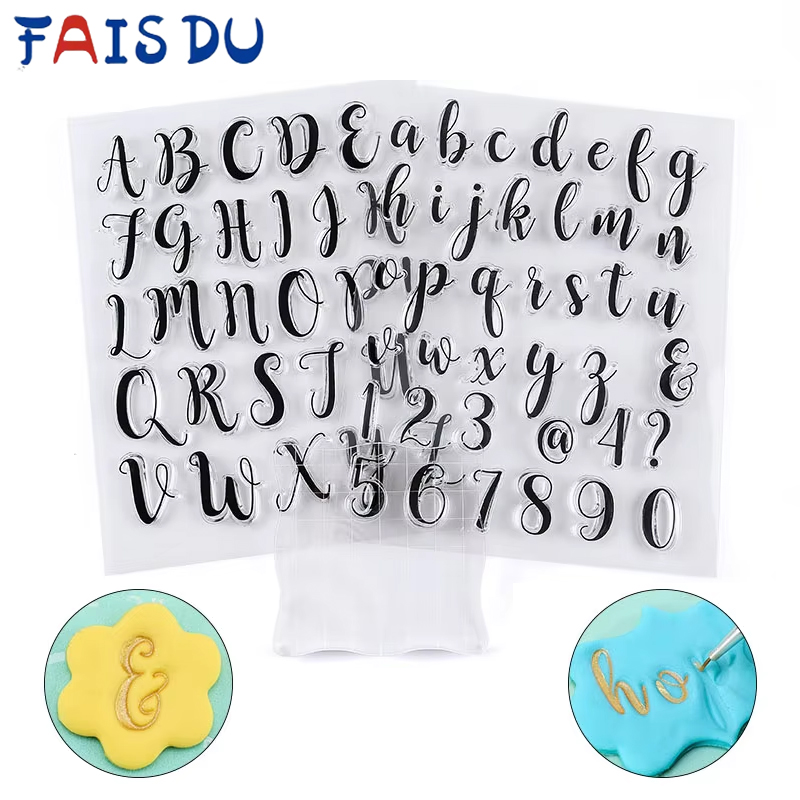 Timbri per biscotti Lettere Torta Lettere dolci Timbro Strumenti di decorazione Fondente Goffratura Alfabeto fai da te Taglierina Accessori per pasticceria