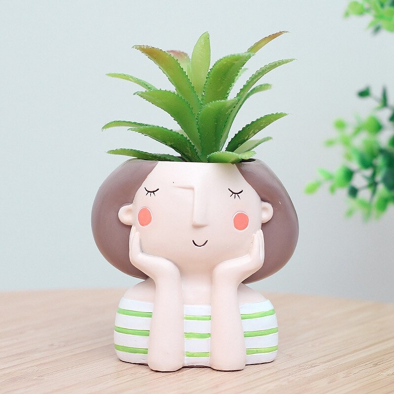 Bloemenmeisjes plantenbakset  - 4 stuks europese stijl vetplanten plantenbak mini bonsai cactus bloempot woondecoratie knutsel