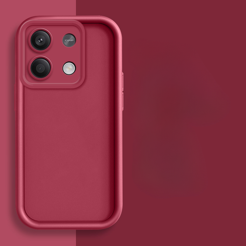 Custodia in silicone per obiettivo fotocamera in tinta unita per Xiaomi Redmi Nota 13 pro più 4G 5G coperchio posteriore: Della tela di canapa / Vino Rosso