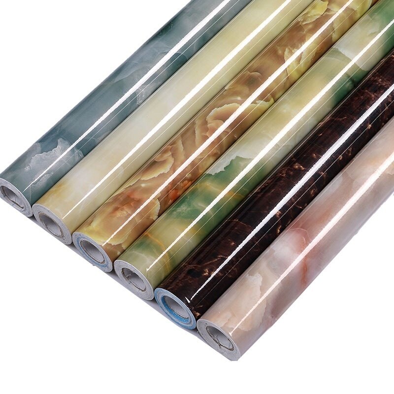 60cm*5M Marble Pattern Wall Stickers Wallpaper Kitchen Renovation Stickers Waterproof Oil-proof PVC Imitation Marble Stickers