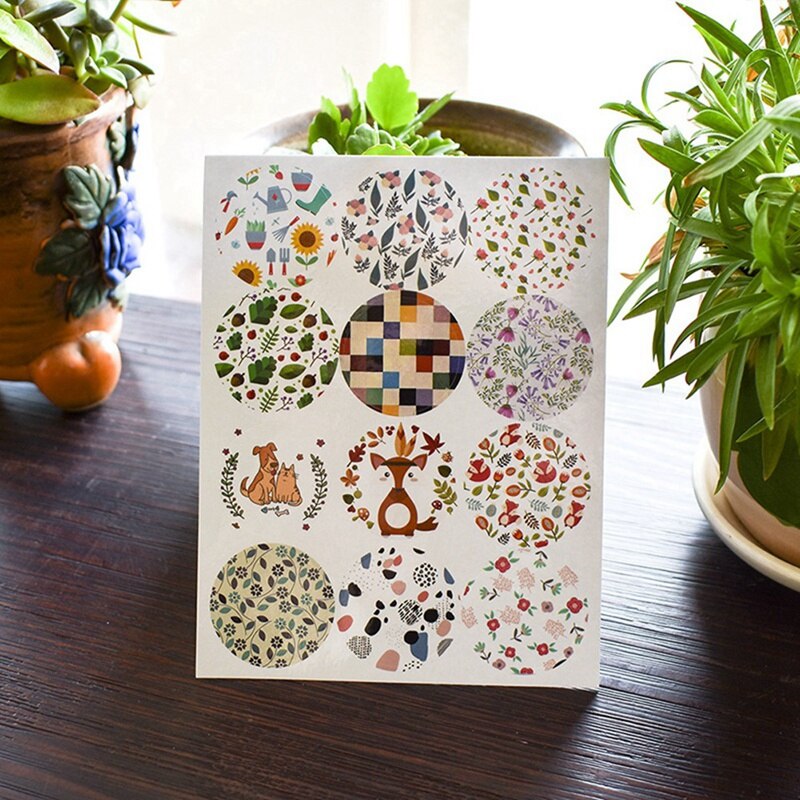 Practical 100 Envelope Seals, Envelope Seal Stickers, Included 12Pcs/Each 1.3 Inch Round Sealing Sticker for Invitation Card