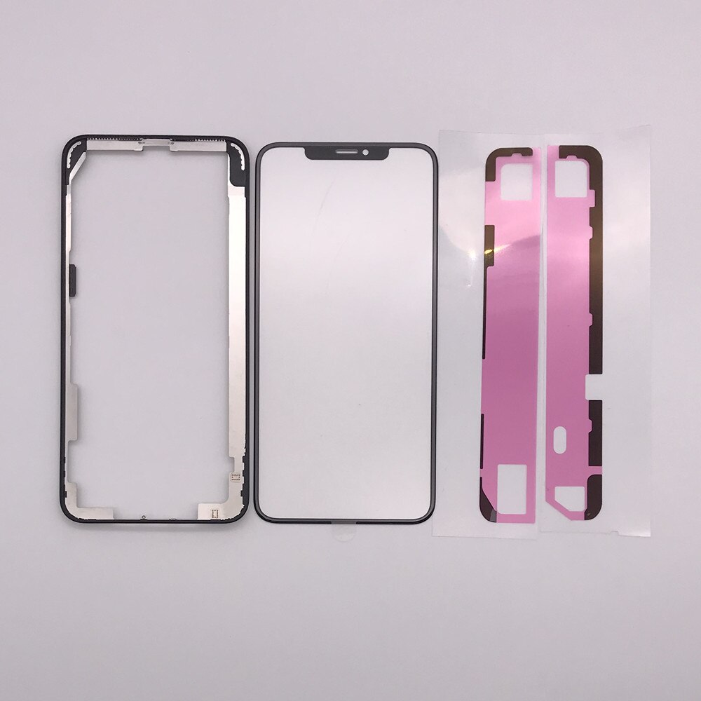 3 i 1 frontskjerm ytre glass oca rammeramme til iphone 11 pro x xs max xr skjermlinse erstatnings selvklebende klistremerke