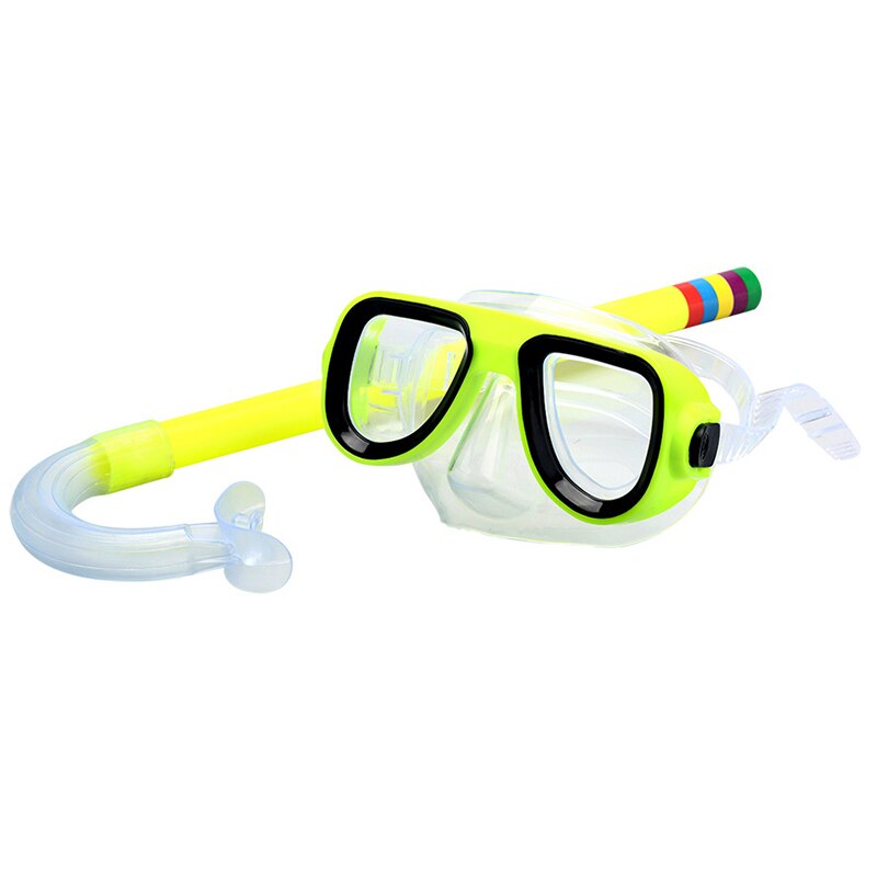 Børn svømning beskyttelsesbriller masksnorkel til børn børn dykning snorkling svømme: Gul