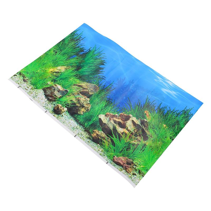 Seascape Background Sticker 3D Double-Sided Aquarium Sticker Wall Decal Fisk Tank DIY Decor Sticker Background