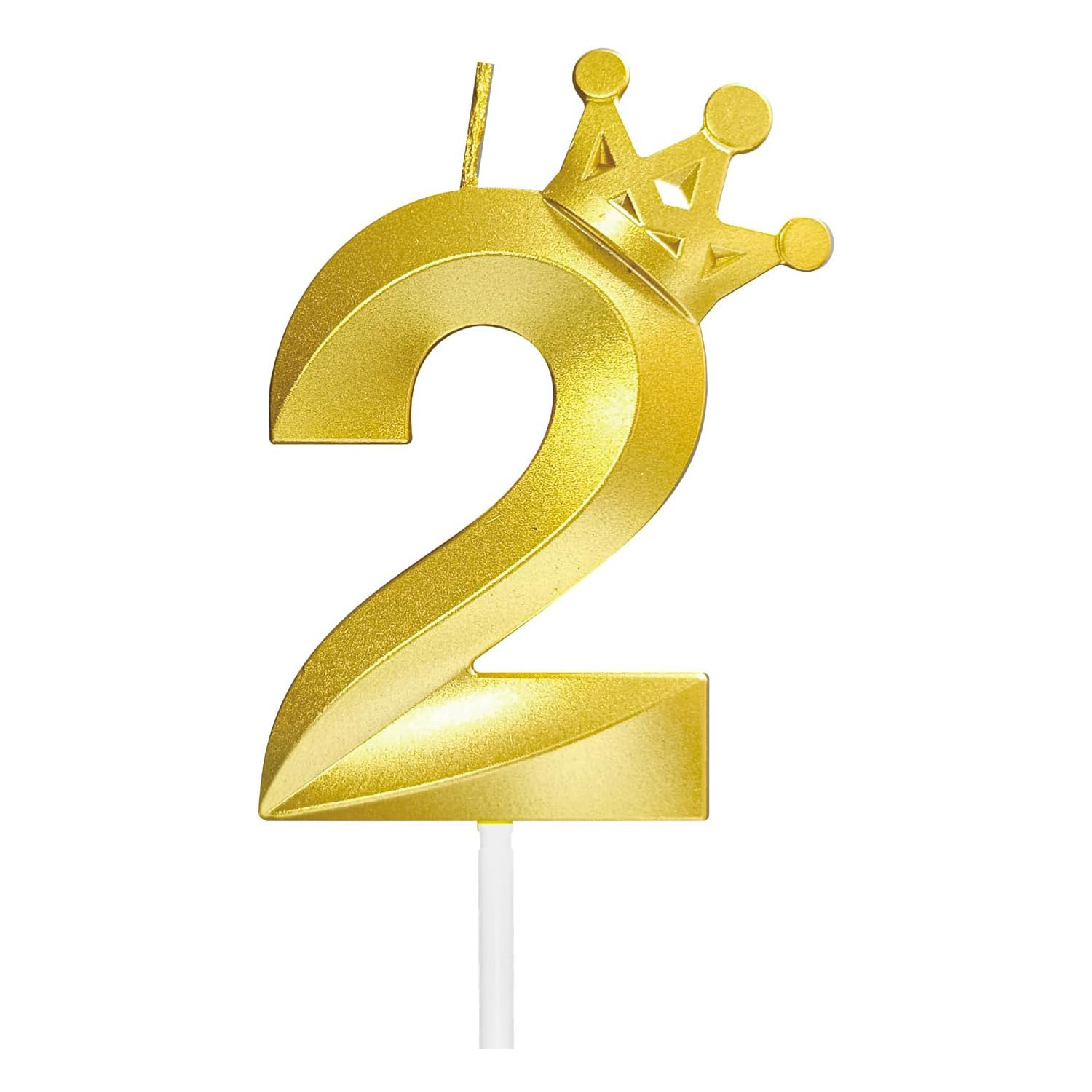 Number 0 Birthday Candle 3D Crown Crown-0 Gold Cake Topper Decorations for Happy Birthday Candles Anniversaries: Olive