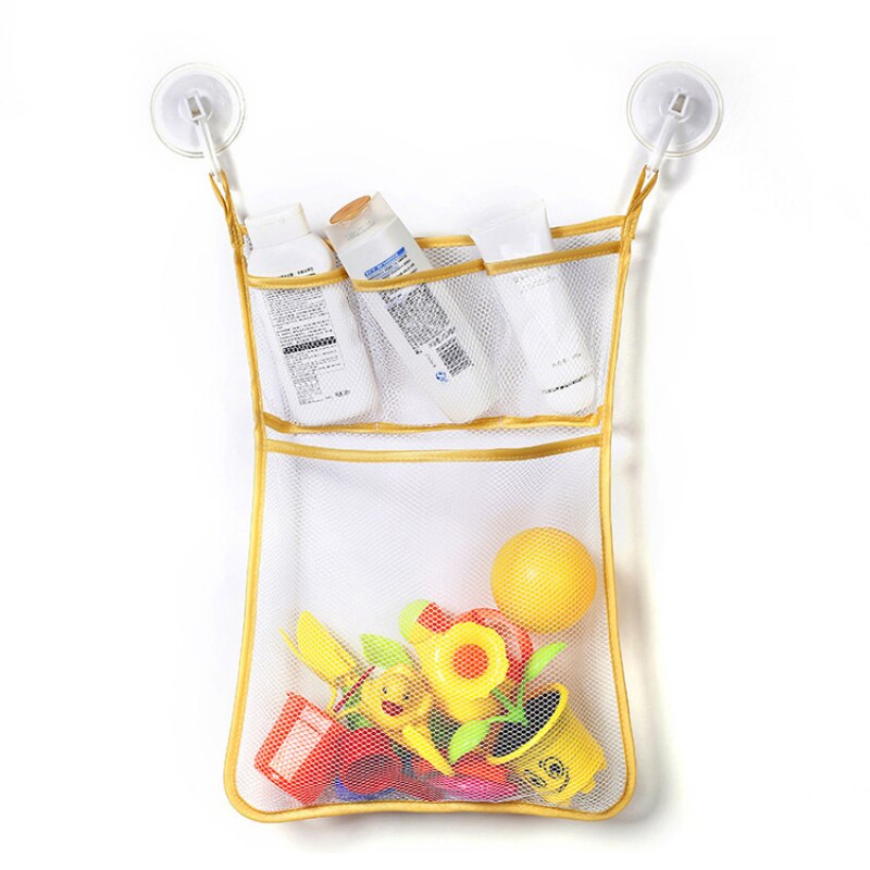 Babybadje badspeelgoed baby kinderspeelgoed opbergnet met sterke zuignap speelgoedzak net tas organisatie huishoudelijke artikelen: Geel