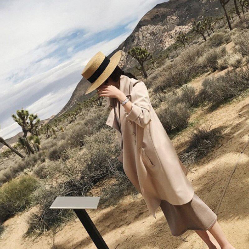 Womens'Panama Sun Hat Boater Handwoven Straw Hat For Summer