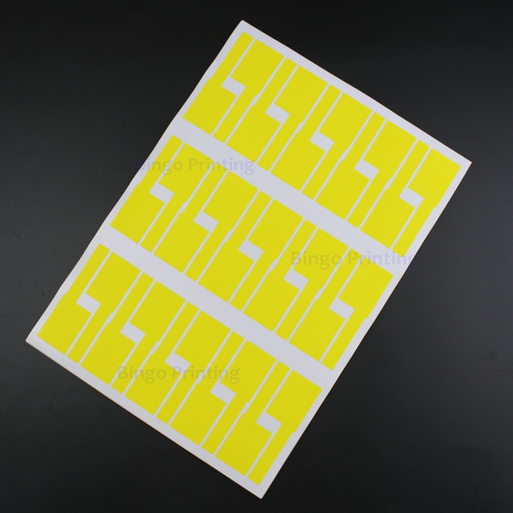 Waterproof Tearproof oilproof Network Cable Labels Sticker 84x26mm 300pcs A4 Size Blank Label Multi-colour: yellow