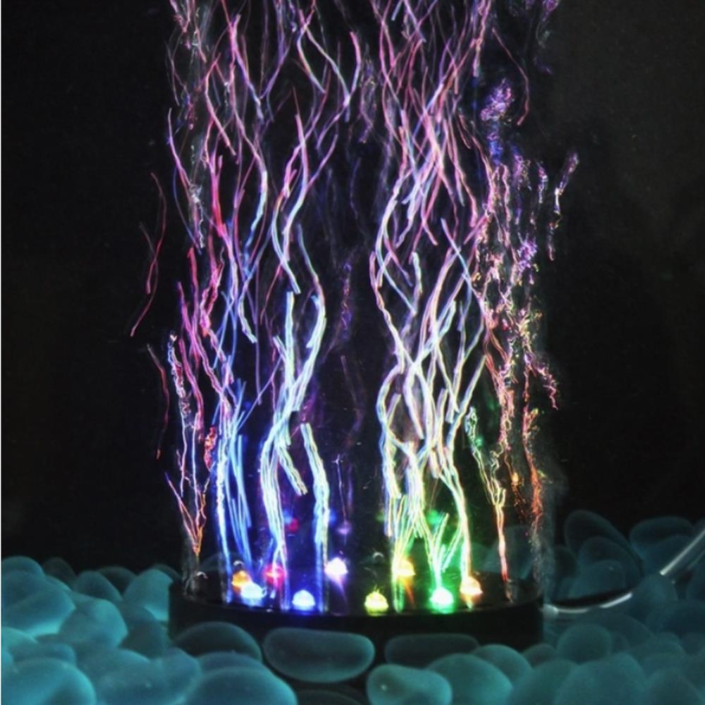 Kleurrijke 50/60hz aquariumlamp led luchtbel licht vissenkom aquarium water gras waterdicht ronde vorm 110-240v: Rood