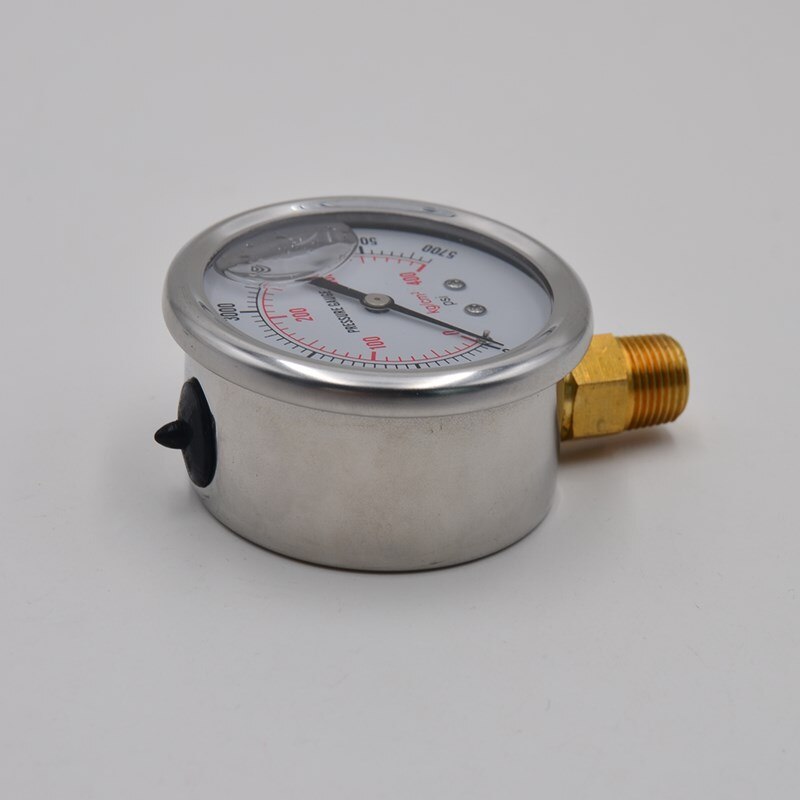 0-5000 PSI Gauge Filled Hydraulic Pressure Liquid
